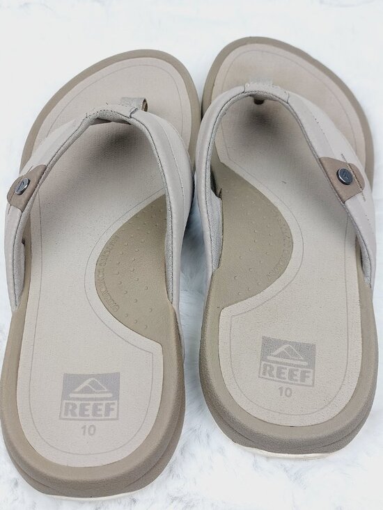 Reef Men\'s Gray Brown Pacific Comfort Slip-On Thong Sandal Size US 10 main image 5